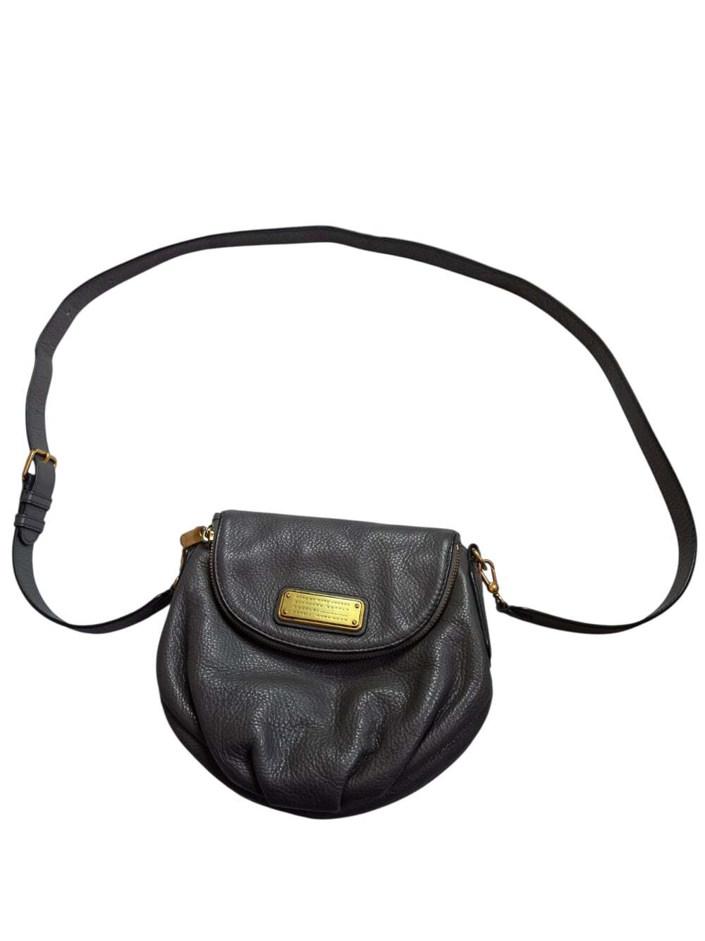 Marc by Marc Jacobs Classic Q Natasha Dark Grey Pebbled Leather Womens Crossbody